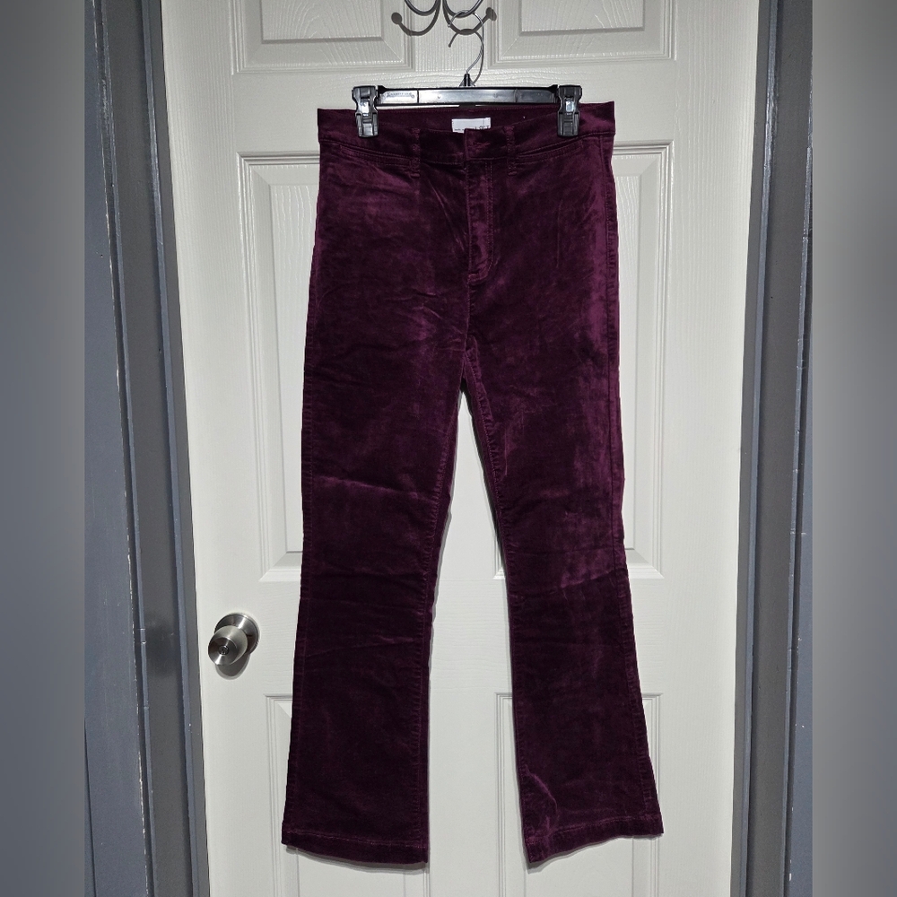 Loft Sz 6 (28) Burgandy Velvet Jean Pant